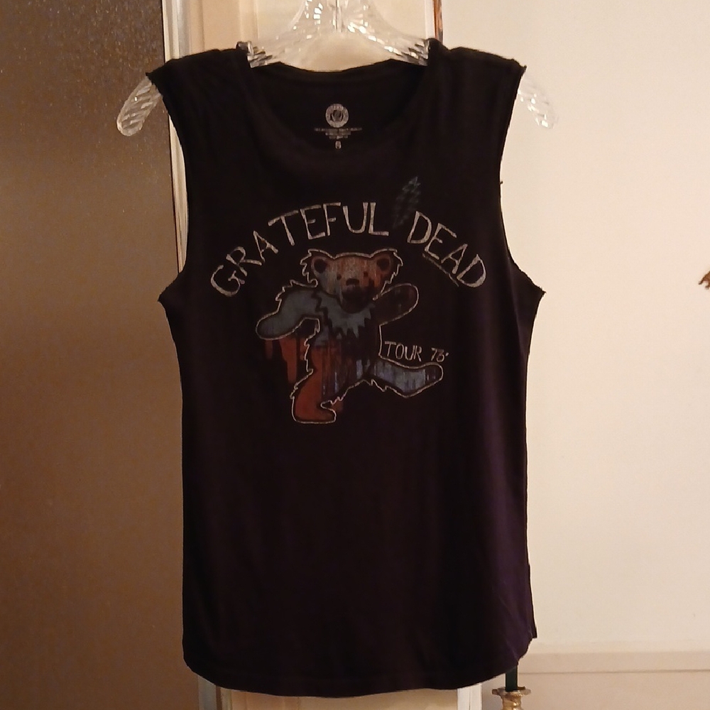 Grateful Dead Black Tank Top with Multicolor Dancing Bear Graphic